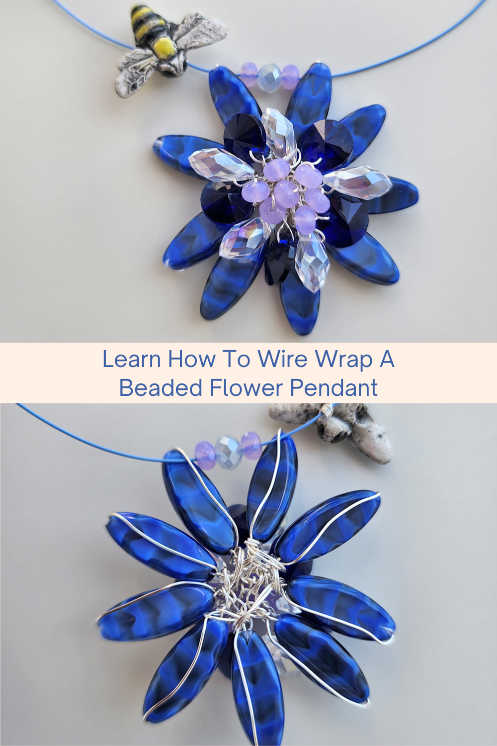 Learn How To Wire Wrap A Beaded Flower Pendant Collage