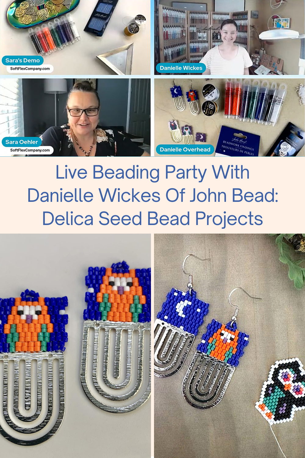 Live Beading Party With Danielle Wickes Of John Bead Delica Seed Bead Projects Collage