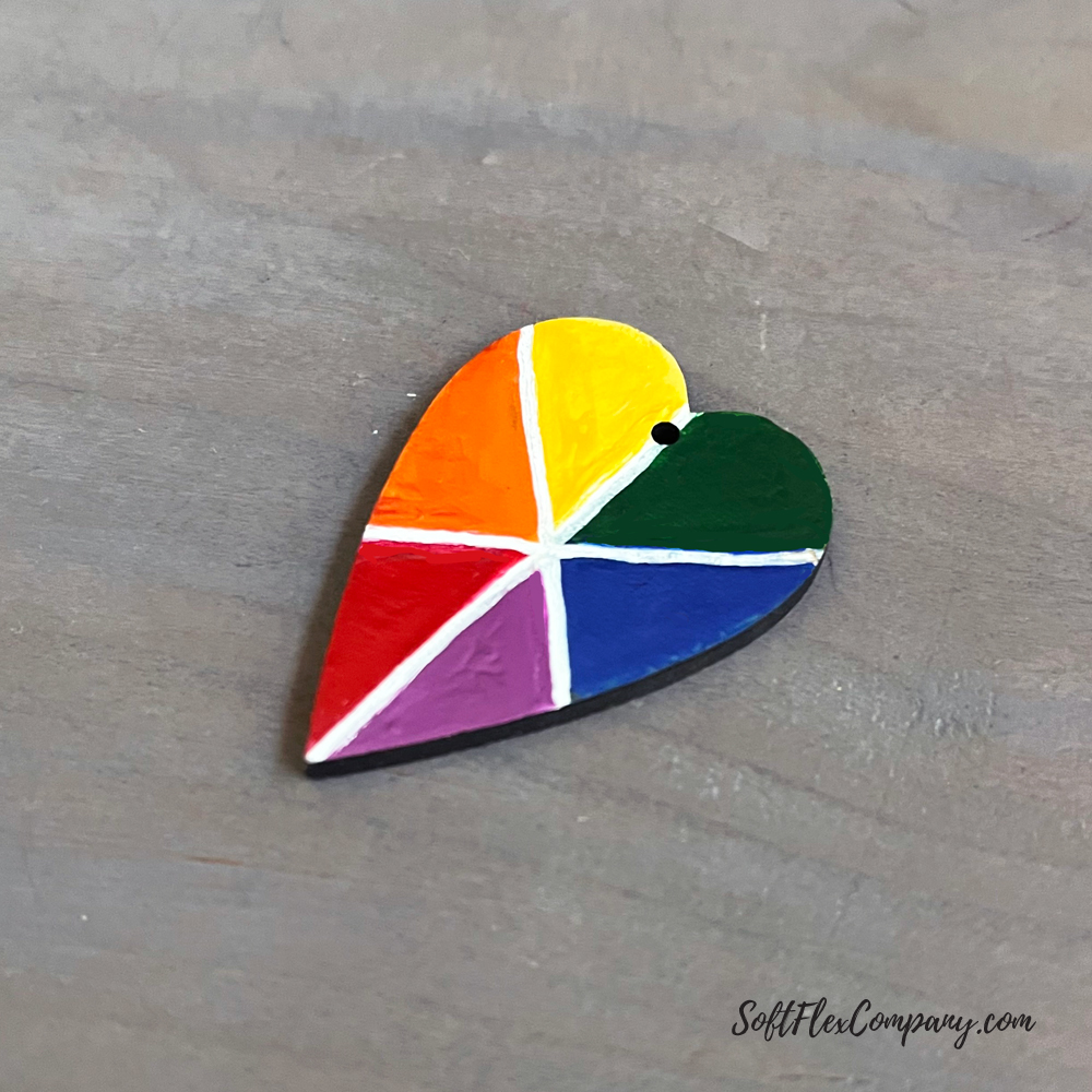 Love is Love Rainbow Painted Wooden Heart by Kristen Fagan
