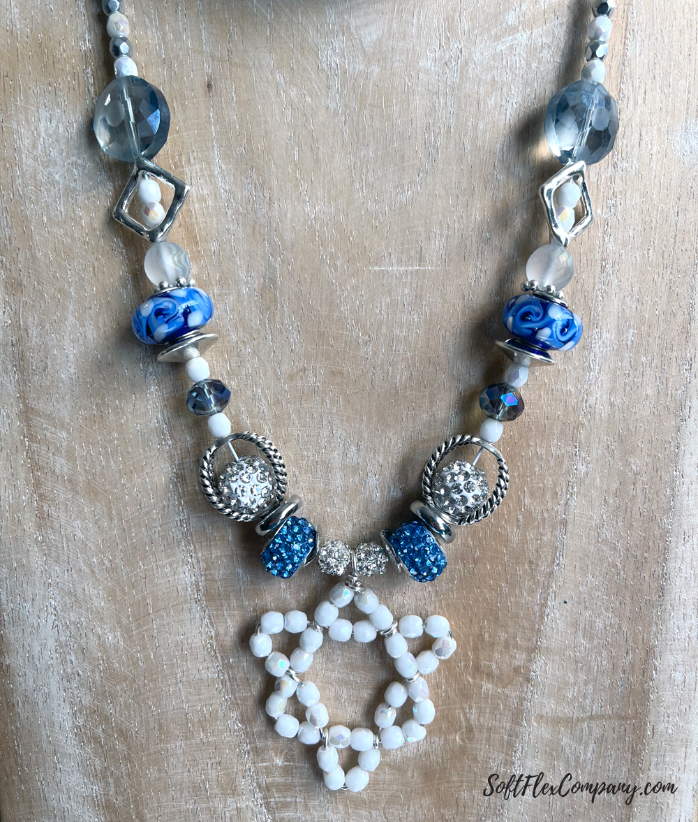 Wire Wrap Beaded Star Of David Necklace by Kristen Fagan