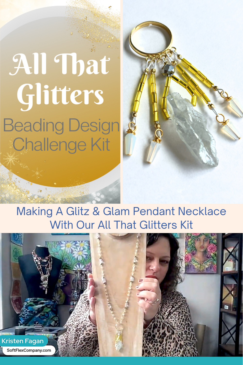 Making A Glitz & Glam Pendant Necklace With Our All That Glitters Kit Collage