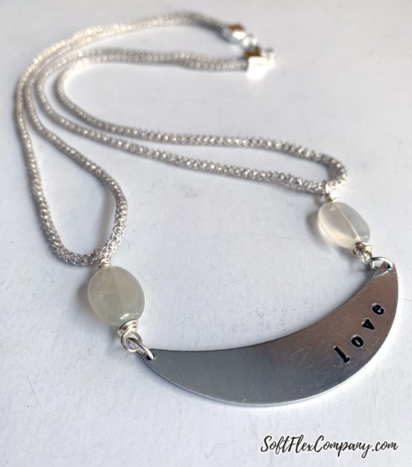SilverSilk Capture Chain and Metal Stamping Love Necklace by Kristen Fagan