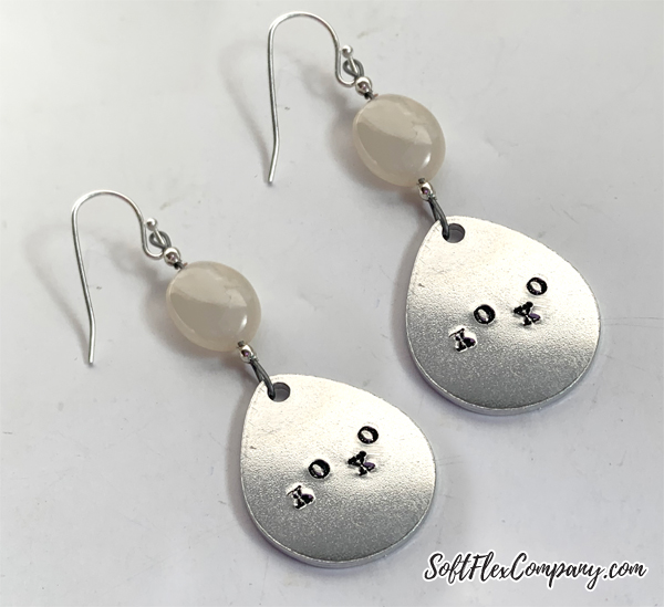 Metal Stamped Love Earrings by Kristen Fagan