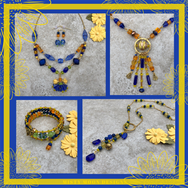 Soft Flex Painted Sunflowers Jewelry by Misty Moon Designs