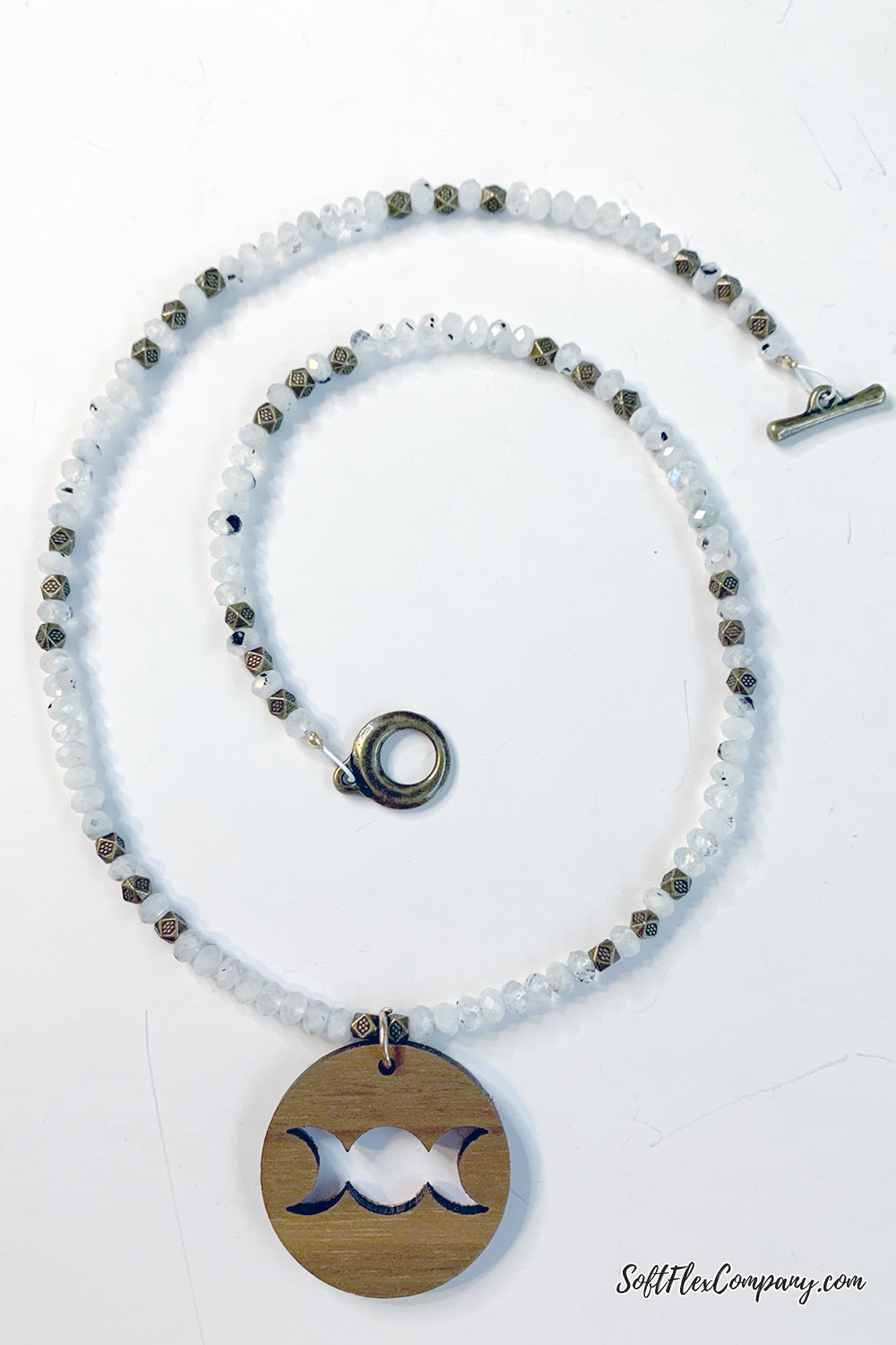 Triple Goddess Necklace With Moonstone Beads by Kristen Fagan