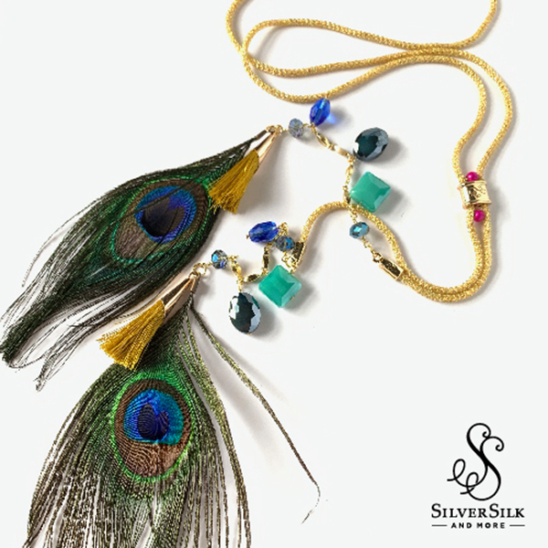 Colors Of India Peacock Bolo Necklace by Nealay Patel