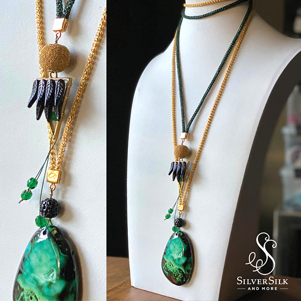 SilverSilk Green With Envy Necklace by Nealay Patel