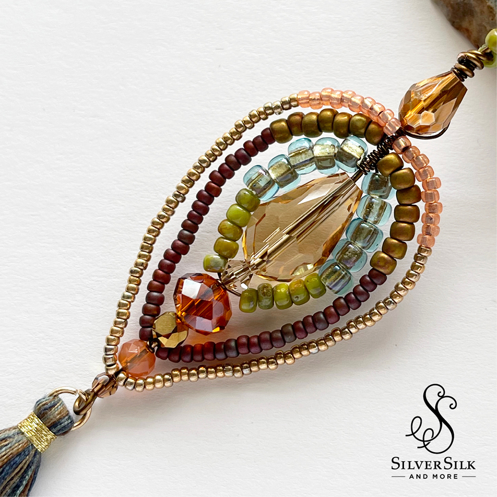 Seed Bead Pendant for SilverSilk Leather Cord by Nealay Patel