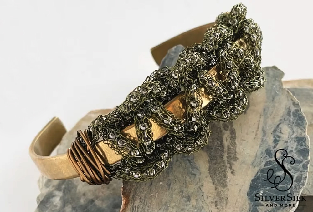 SilverSilk & Soft Flex Craft Wire Macrame Bracelet by Nealay Patel