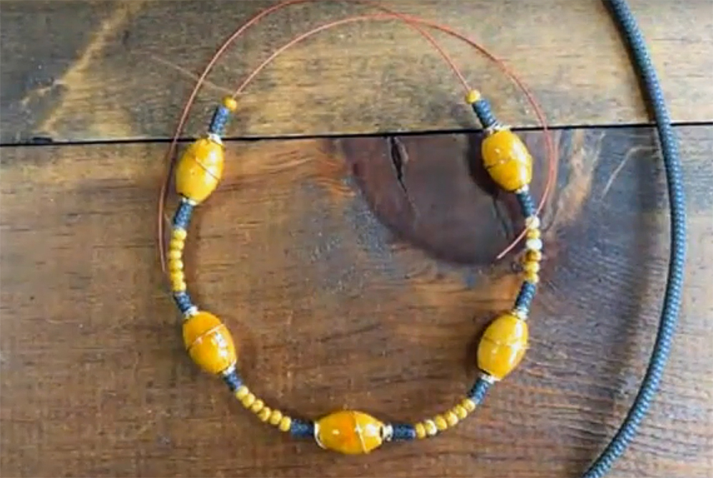 SilverSilk and Ceramic Beads Necklace by Nealay Patel