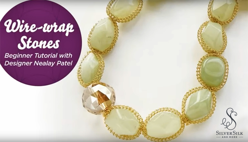 SilverSilk Flat Mesh Wire-Wrapped Stones by Nealay Patel