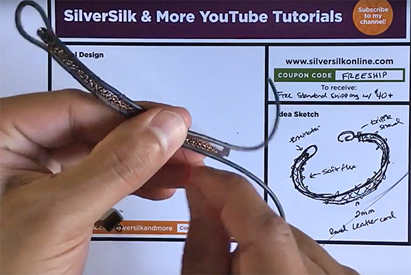 SilverSilk Capture Chain, Soft Touch Wire and Leather Bracelet by Nelay Patel