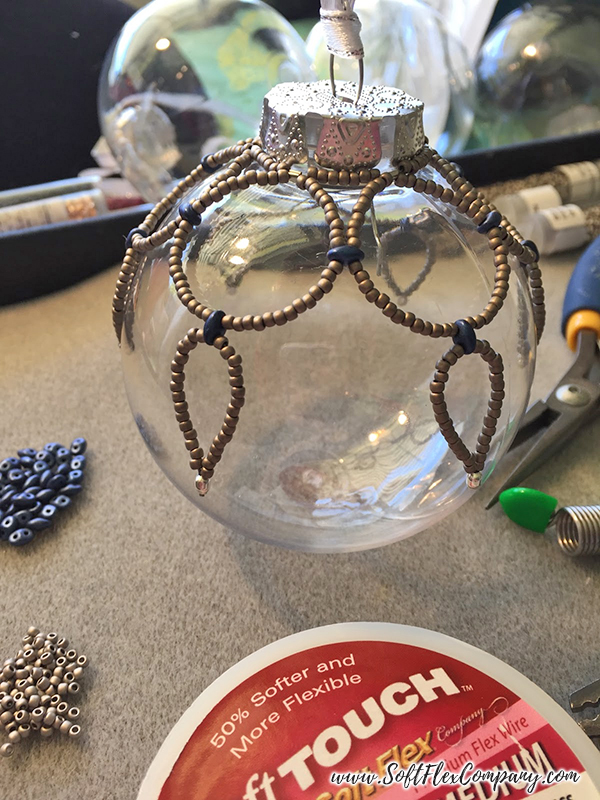 Beaded Holiday Ornament Using Soft Touch Flexible Beading Wire Pattern 6