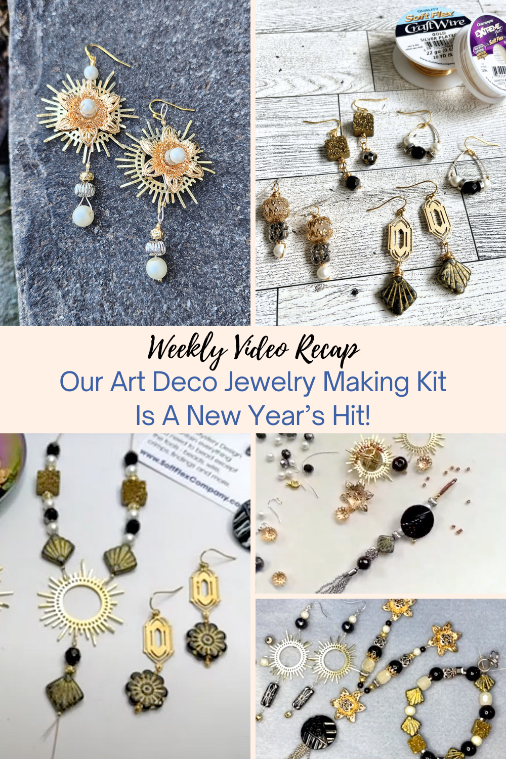 Our Art Deco Jewelry Making Kit Is A New Year's Hit! Collage