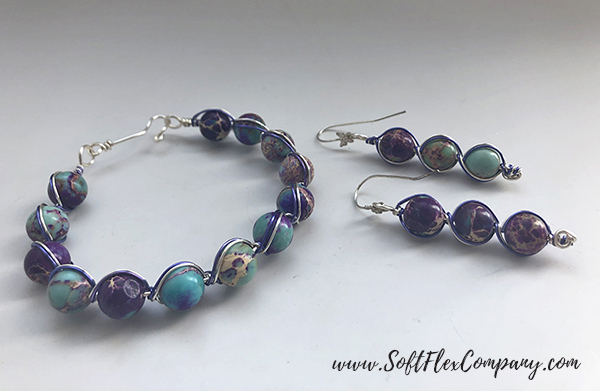 Wire Wrapped Bracelet and Earrings