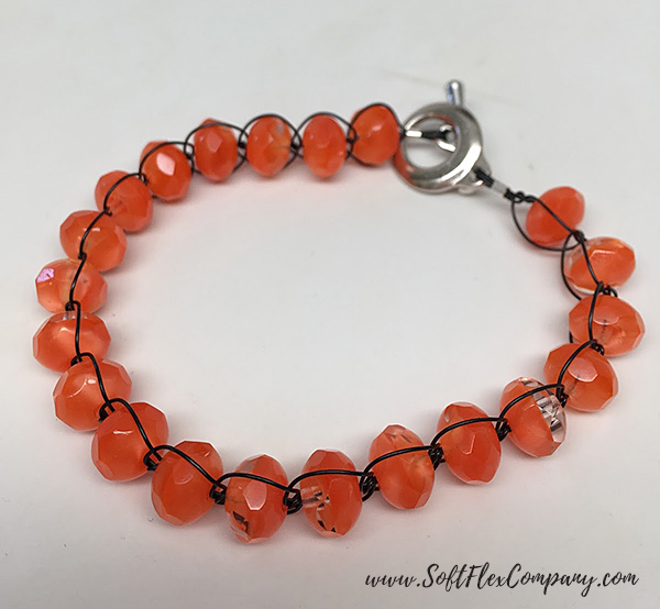 Knotted Soft Flex Beading Wire And Beads Bracelet by Sara Oehler