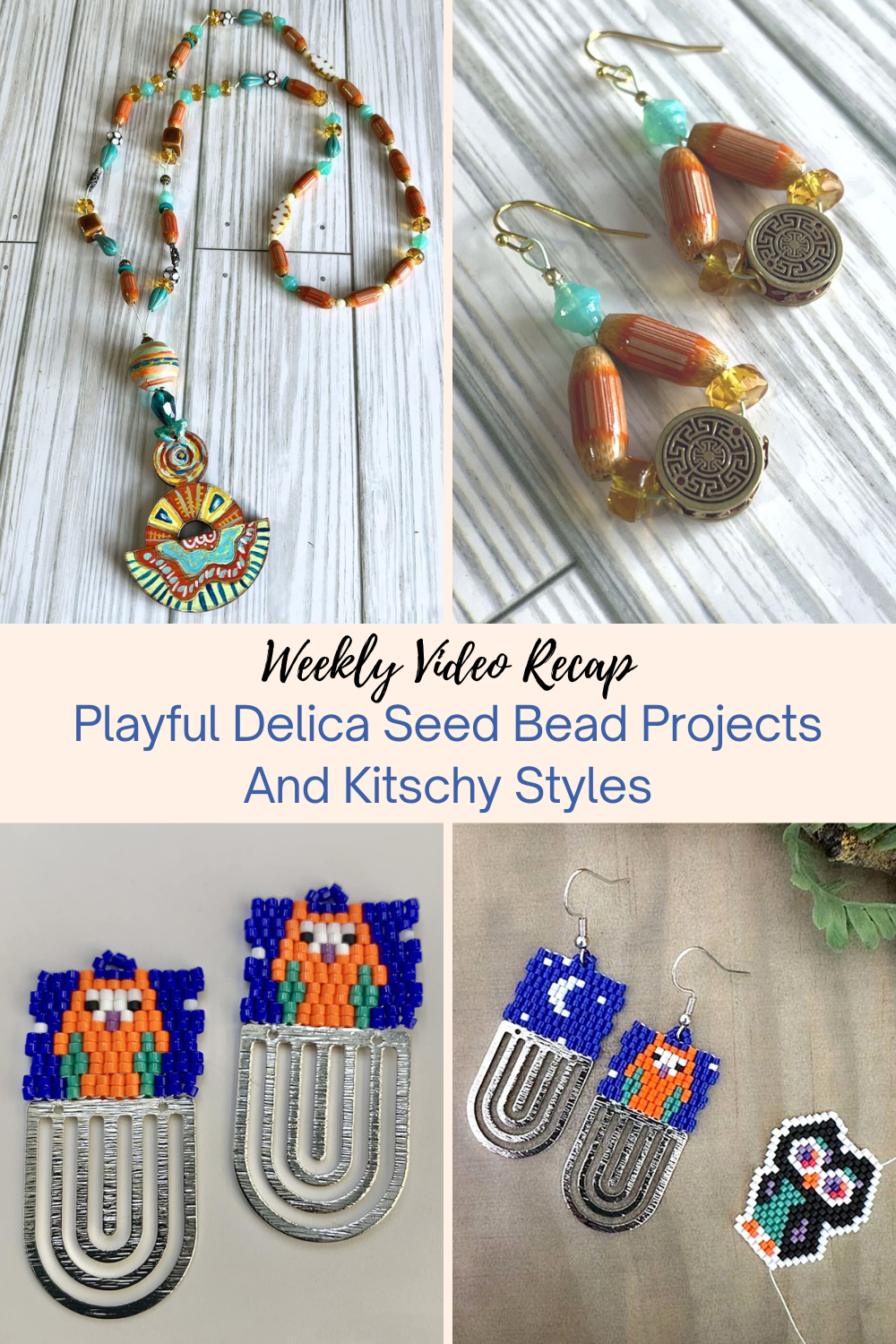 Playful Delica Seed Bead Projects And Kitschy Styles Collage