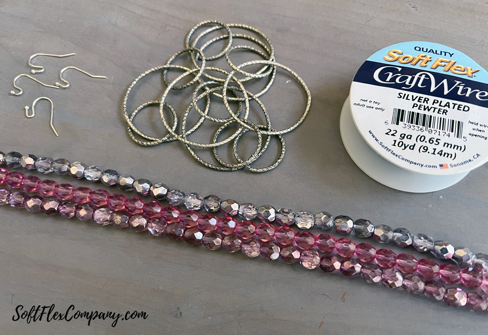 Pretty in Pink Wire Wrapped Earrings by Kristen Fagan