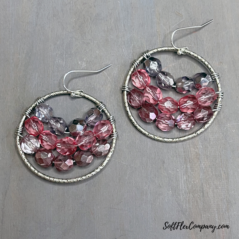 Pretty in Pink Wire Wrapped Earrings by Kristen Fagan