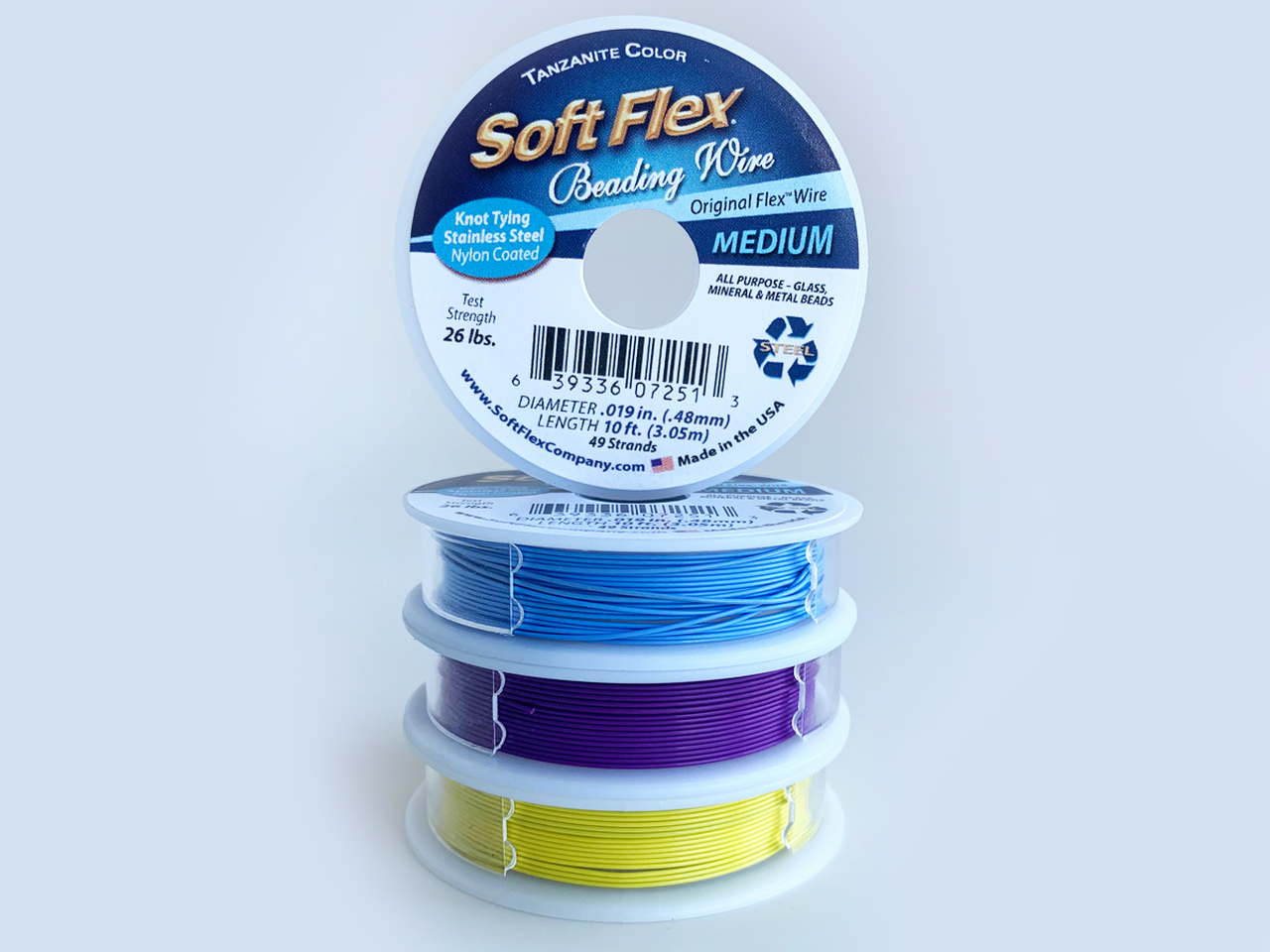 Cosmos Soft Flex Beading Wire TRIO, Medium (.019), Dark Blue