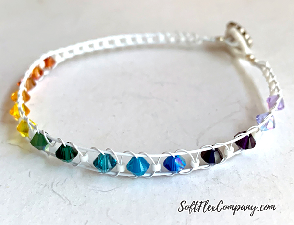 Rainbow Wrap Around Knot Bracelet with Crystals by Kristen Fagan