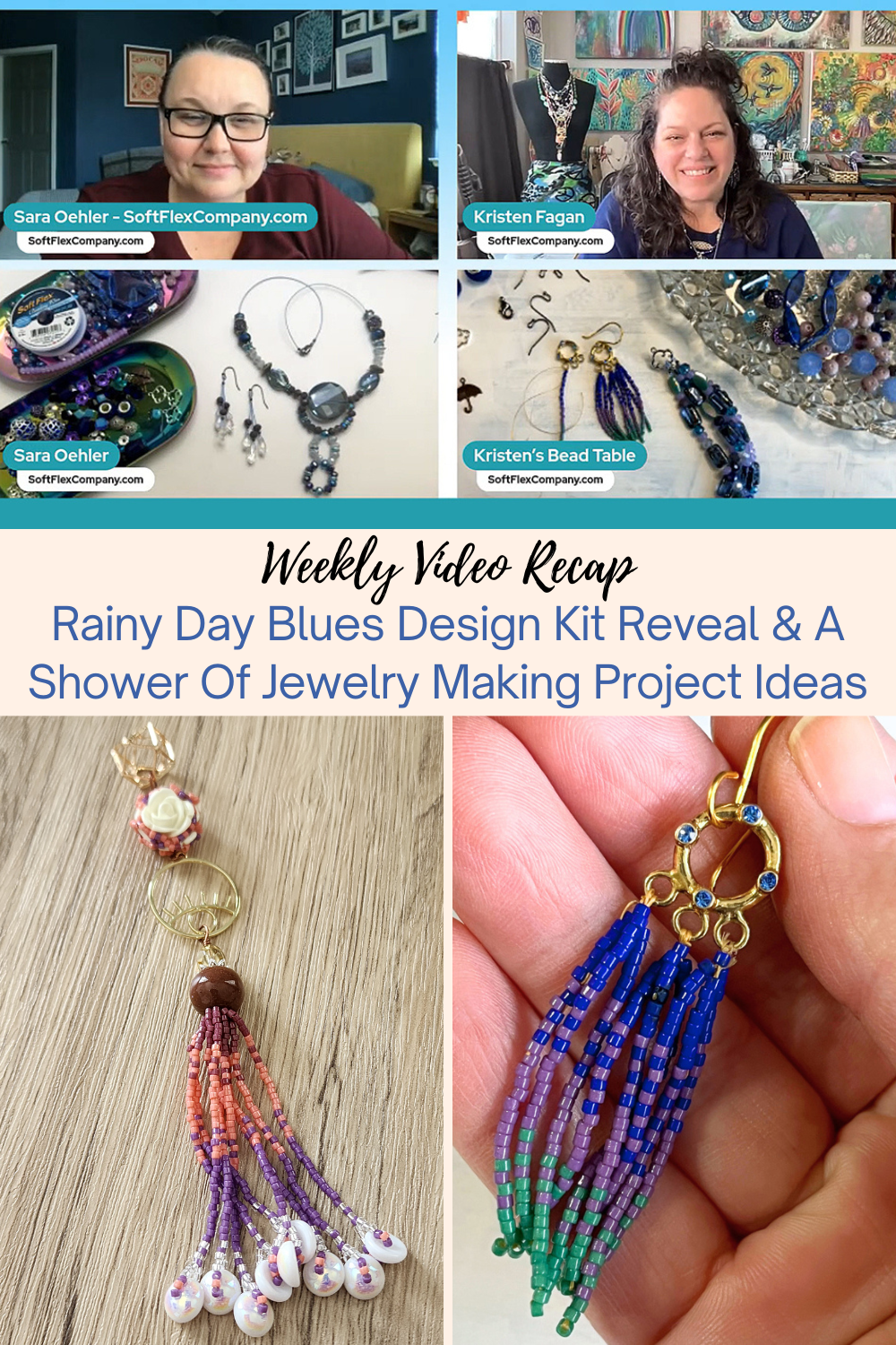 Rainy Day Blues Design Kit Reveal & A Shower Of Jewelry Making Project Ideas Collage