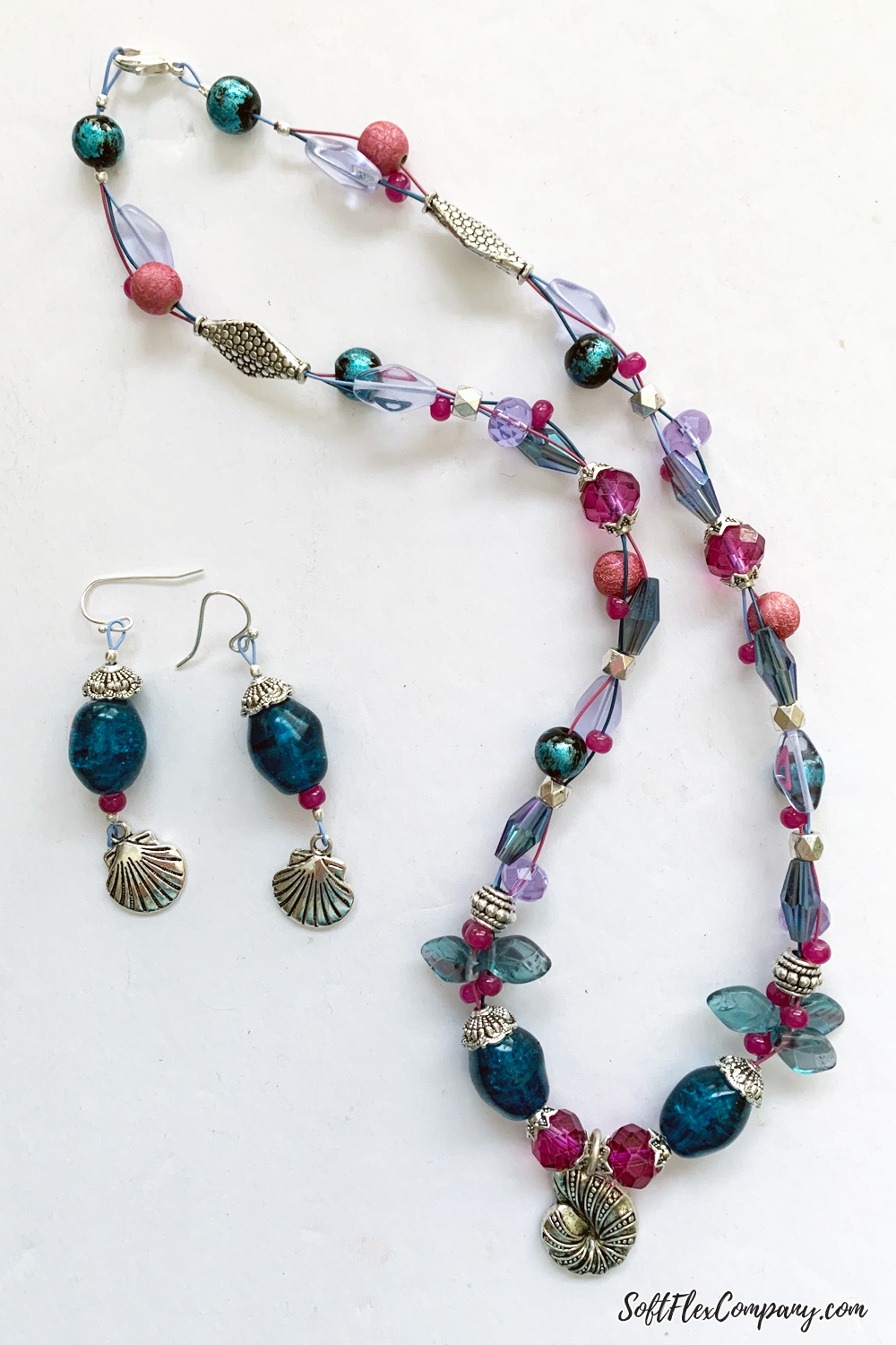 3 Strand Bead Cluster Necklace & Earrings by Kristen Fagan