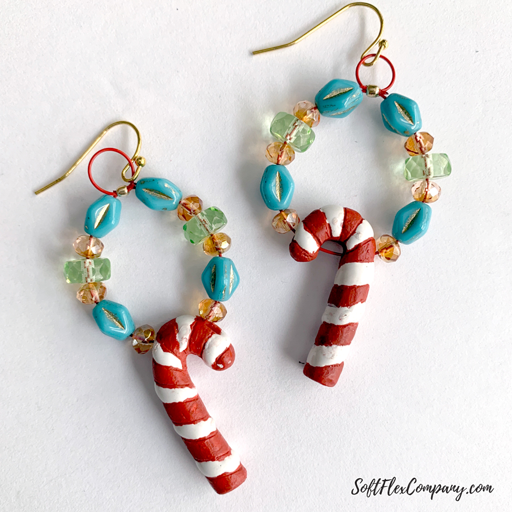 Retro Candy Cane Earrings by Kristen Fagan