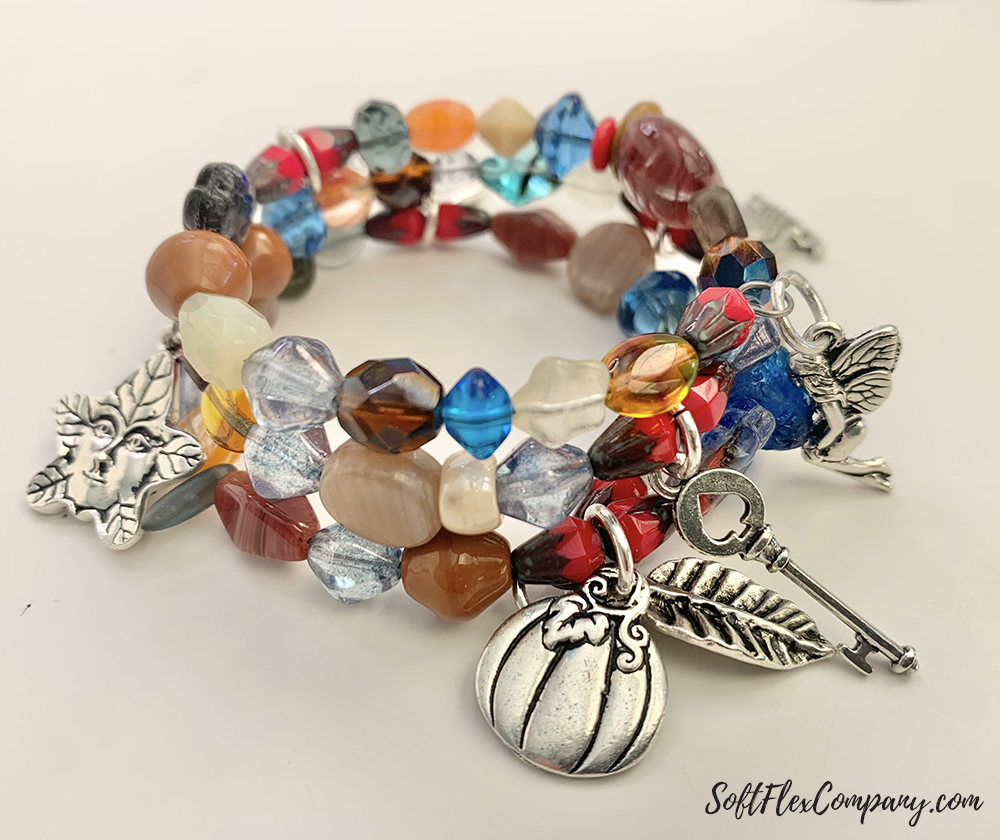Autumn Memory Wire Bracelet by Sara Oehler