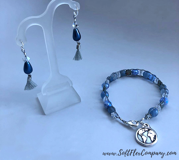 The April Showers Design Kit Bracelet and Earrings Finished