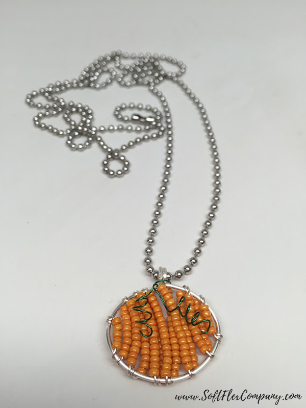 Beaded Pumpkin Pendant by Sara Oehler