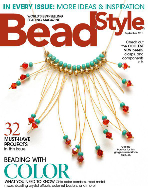 Sara Oehler Necklace Design on the Cover of BeadStyle September 2011