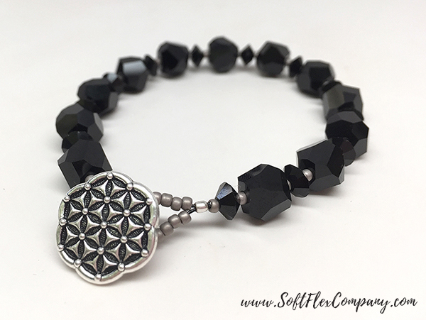 Soft Flex Wire Button Clasp Crystal Bracelet by Sara Oehler
