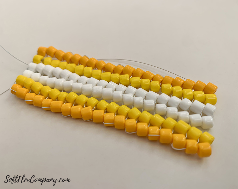 Candycorn Bead Weave Bracelet by Sara Oehler