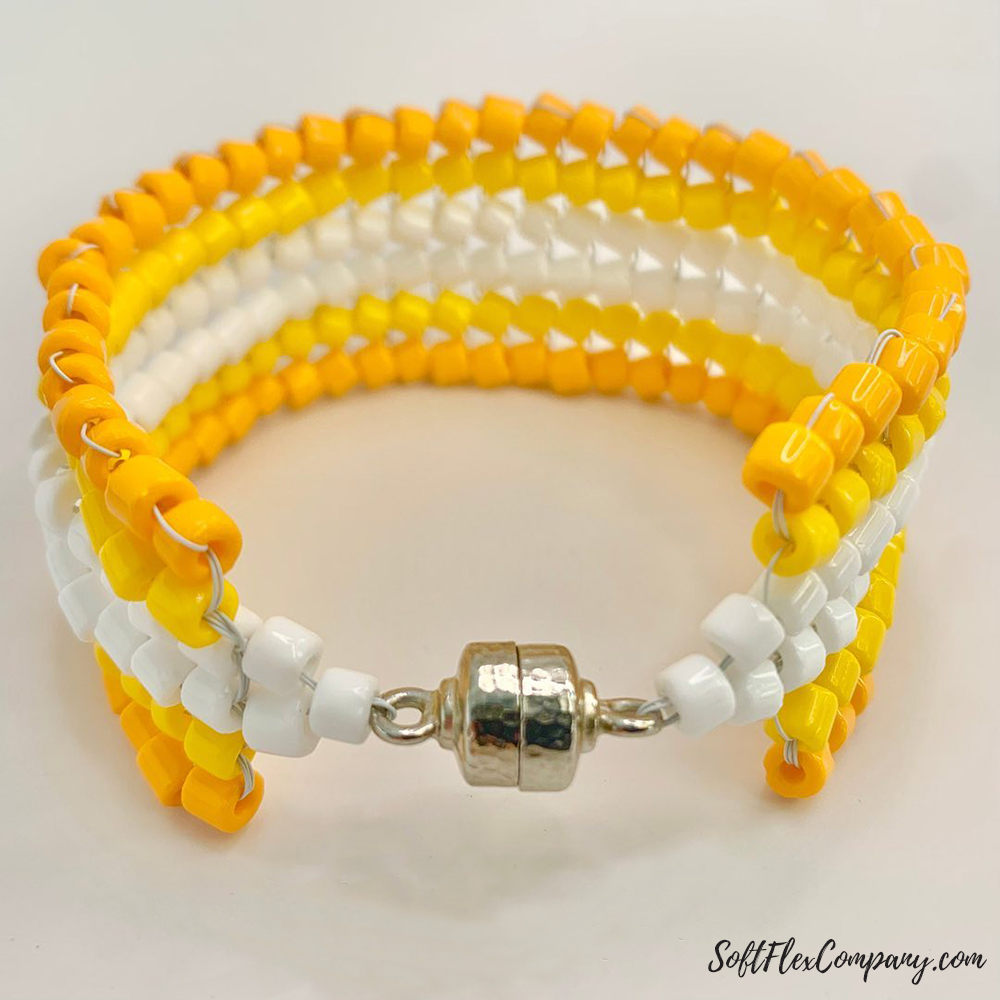 Candycorn Bead Weave Bracelet by Sara Oehler