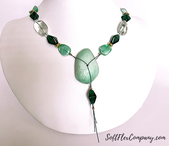 Chryosprase & Green Czech Glass Bead Necklace by Sara Oehler