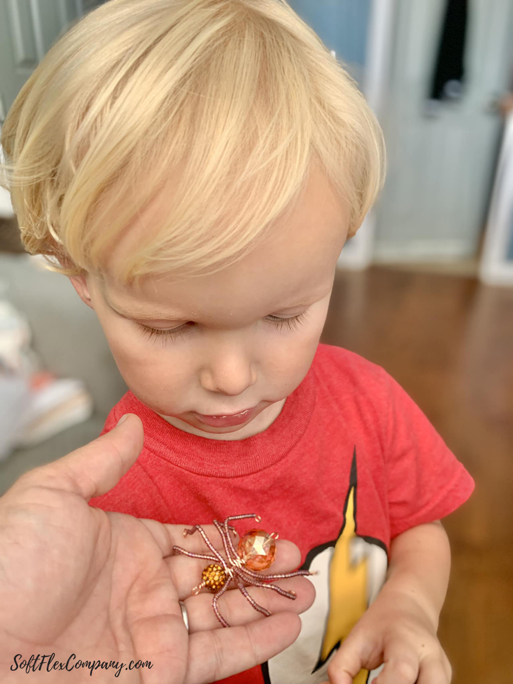 Sara's Son with Coffee & Craft Wire Beaded Spider by Sara Oehler