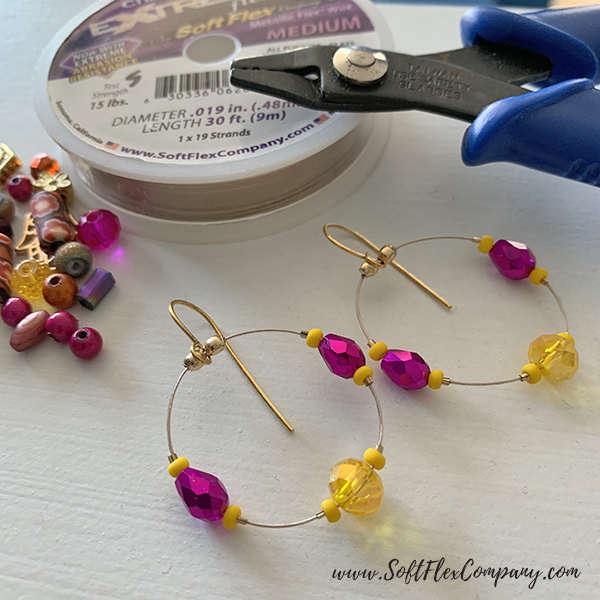 Colorful Soft Flex Micro Crimp Earrings by Sara Oehler
