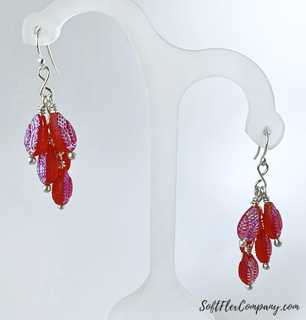 Soft Flex Craft Wire Bead Chain Earrings by Sara Oehler