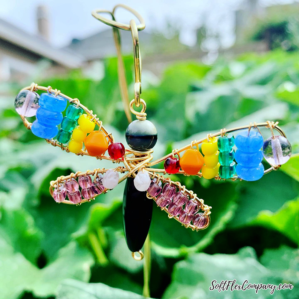 Craft Wire Beaded Dragonfly by Sara Oehler