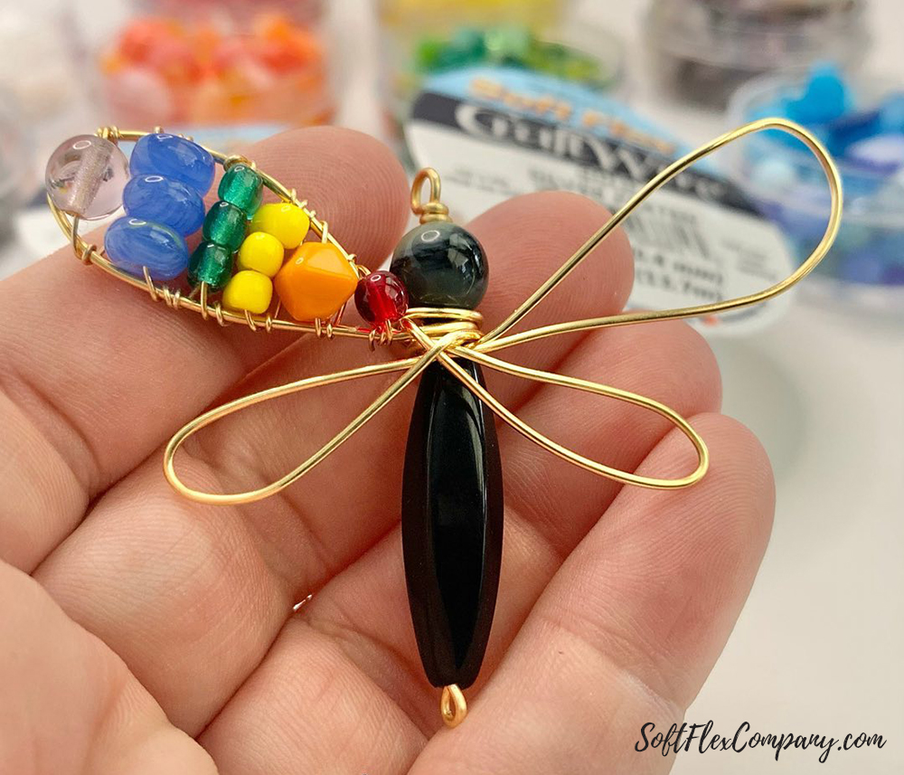 Craft Wire Half-Beaded Dragonfly by Sara Oehler