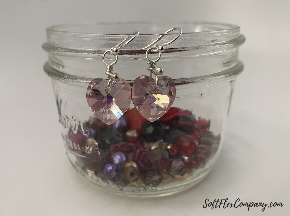 Crystal Heart Earrings by Sara Oehler