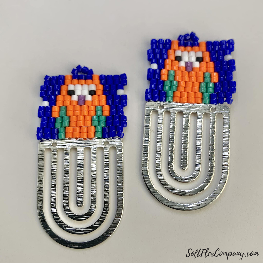Double Peyote Stitch Seed Bead Earrings by Sara Oehler