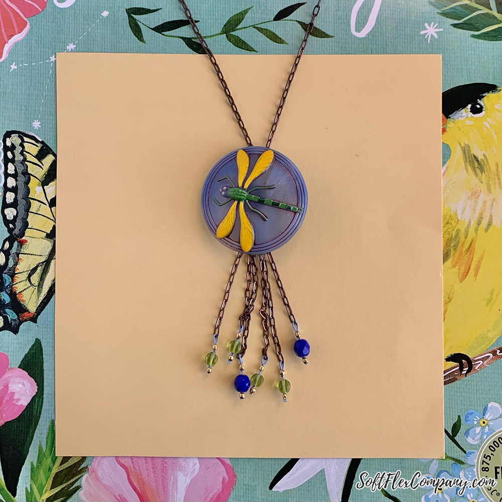 Dragonfly Button Necklace by Sara Oehler