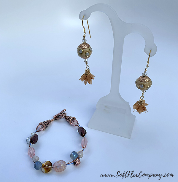 Golden Gate Fall Bracelet and Earrings by Sara Oehler