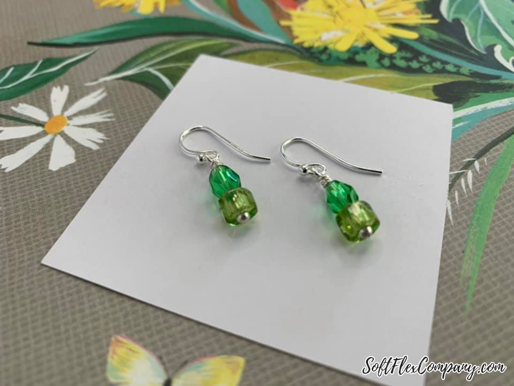 Green Beaded Earrings by Sara Oehler
