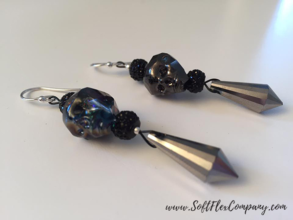 Black Skull Earrings by Sara Oehler