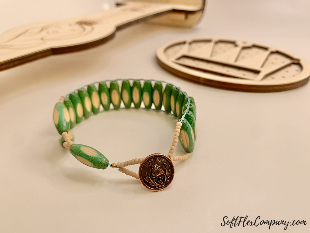 Jewel Loom and Bamboo Bead Bracelet by Sara Oehler