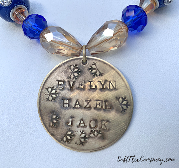 Metal Stamping Gratitude Necklace with Soft Flex Beading Wire by Sara Oehler