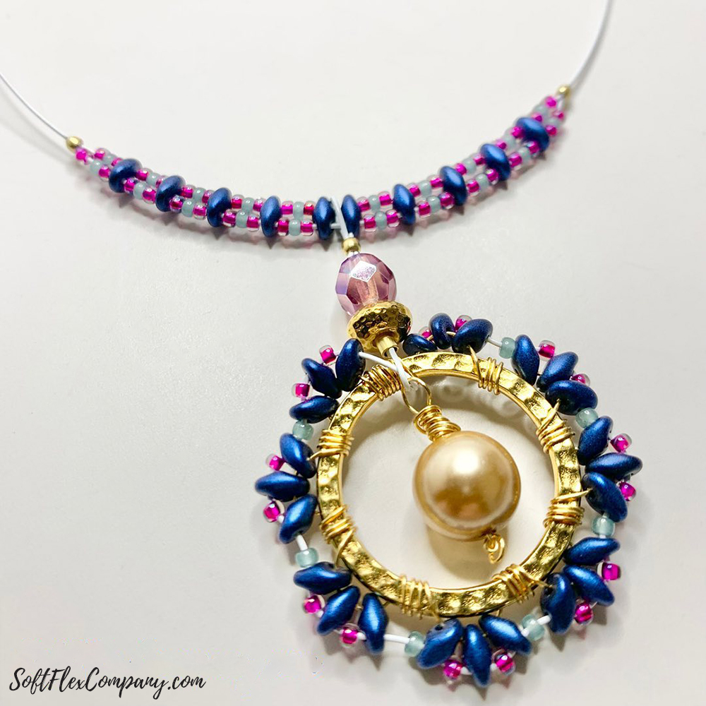 Seed Bead Ornament Pendant Necklace by Sara Oehler